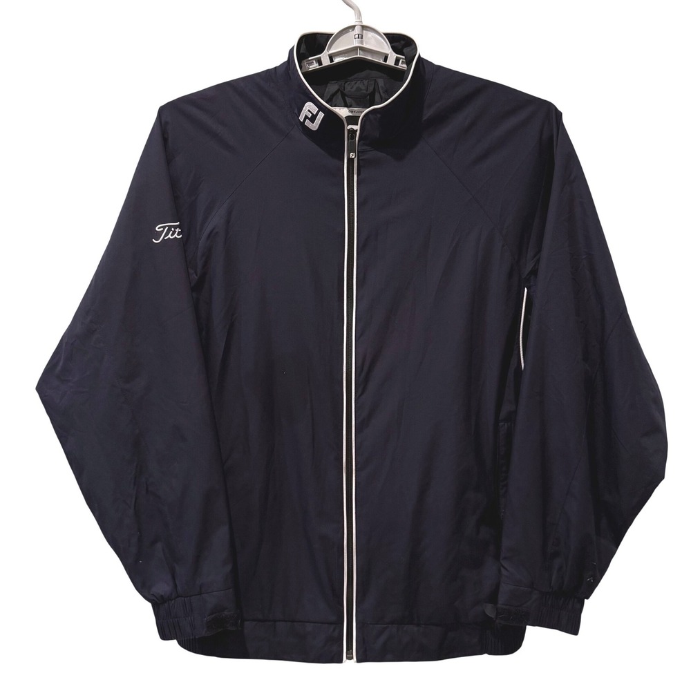 FootJoy DryJoys Titleist Tour Collection Navy Blue Windbreaker Jacket Mens Large